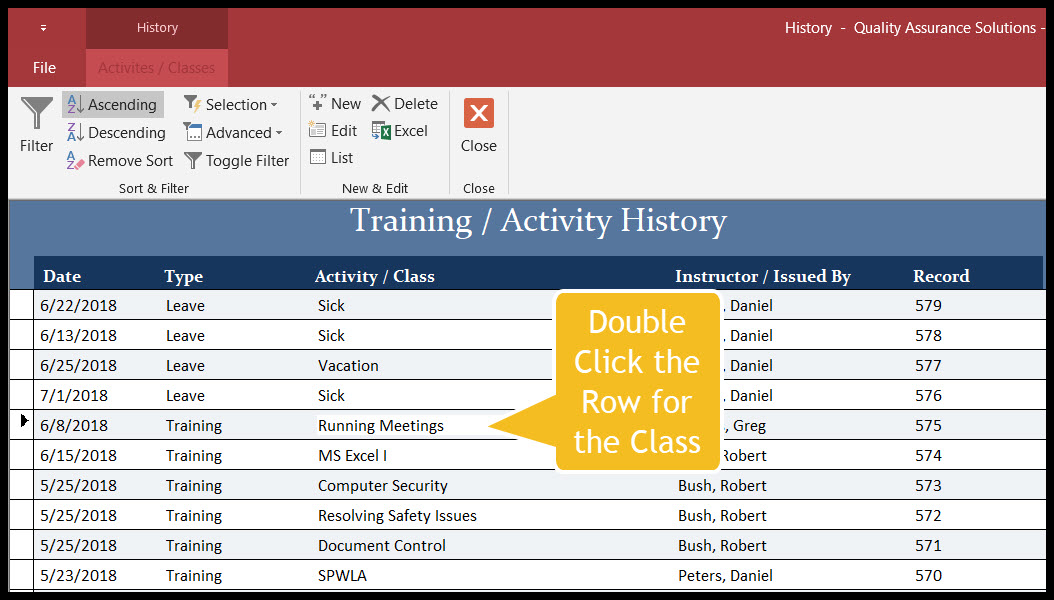 Training Attendance Sheet